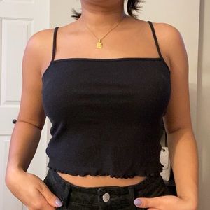 Basic Cropped Black Tank